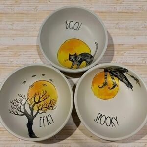NEW Rae Dunn Artisan Collection Halloween Sketch Tasting Bowls - Set of 3